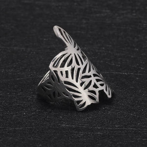 Real S925 Silver Vintage Cool Hollowed Butterfly Big Open Rings for Women Punk Exaggerated Party Statement Jewelry Gifts - GQTORCH Jewelry