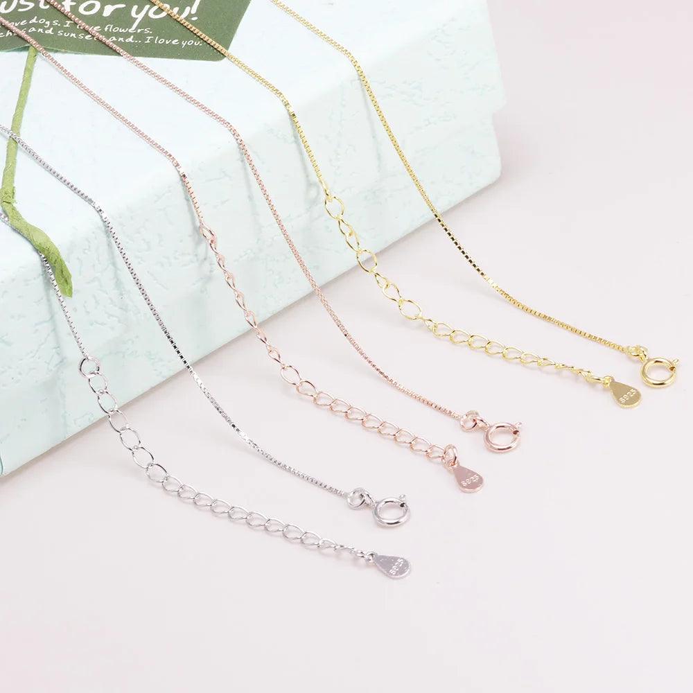 S925 Sterling Silver Necklace for Women Simple Fashion Snake Chain Elegant Female Jewelry - GQTORCH Jewelry