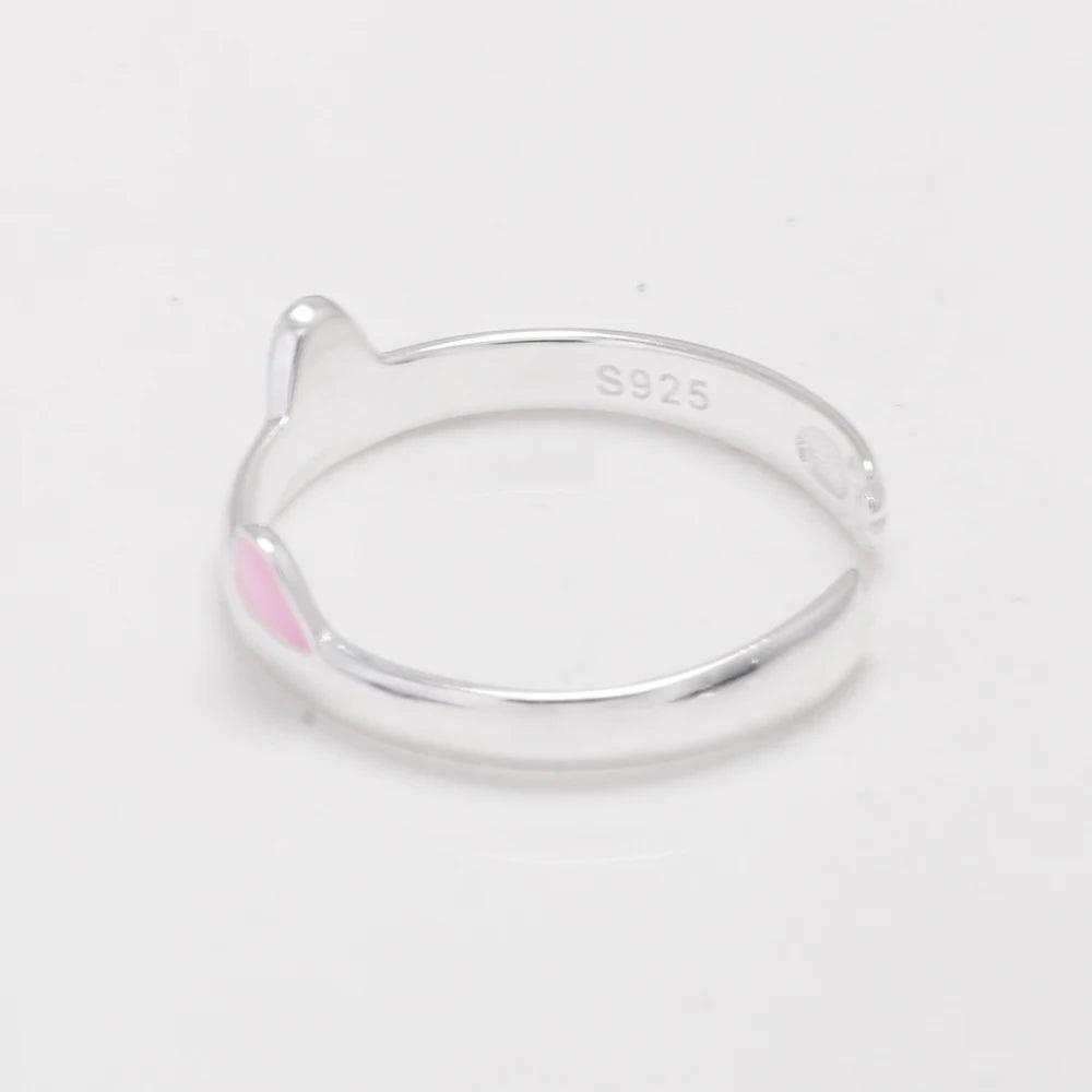 Real Pure 925 Sterling Silver Cute Cat Rings For Women Totoro Open Ring Silver Fashion Jewelry - GQTORCH Jewelry