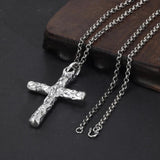 Real Pure 925 Sterling Silver Simple Cross Pendant Necklaces for Men and Women Couples Viking Christian Jewelry - GQTORCH Jewelry
