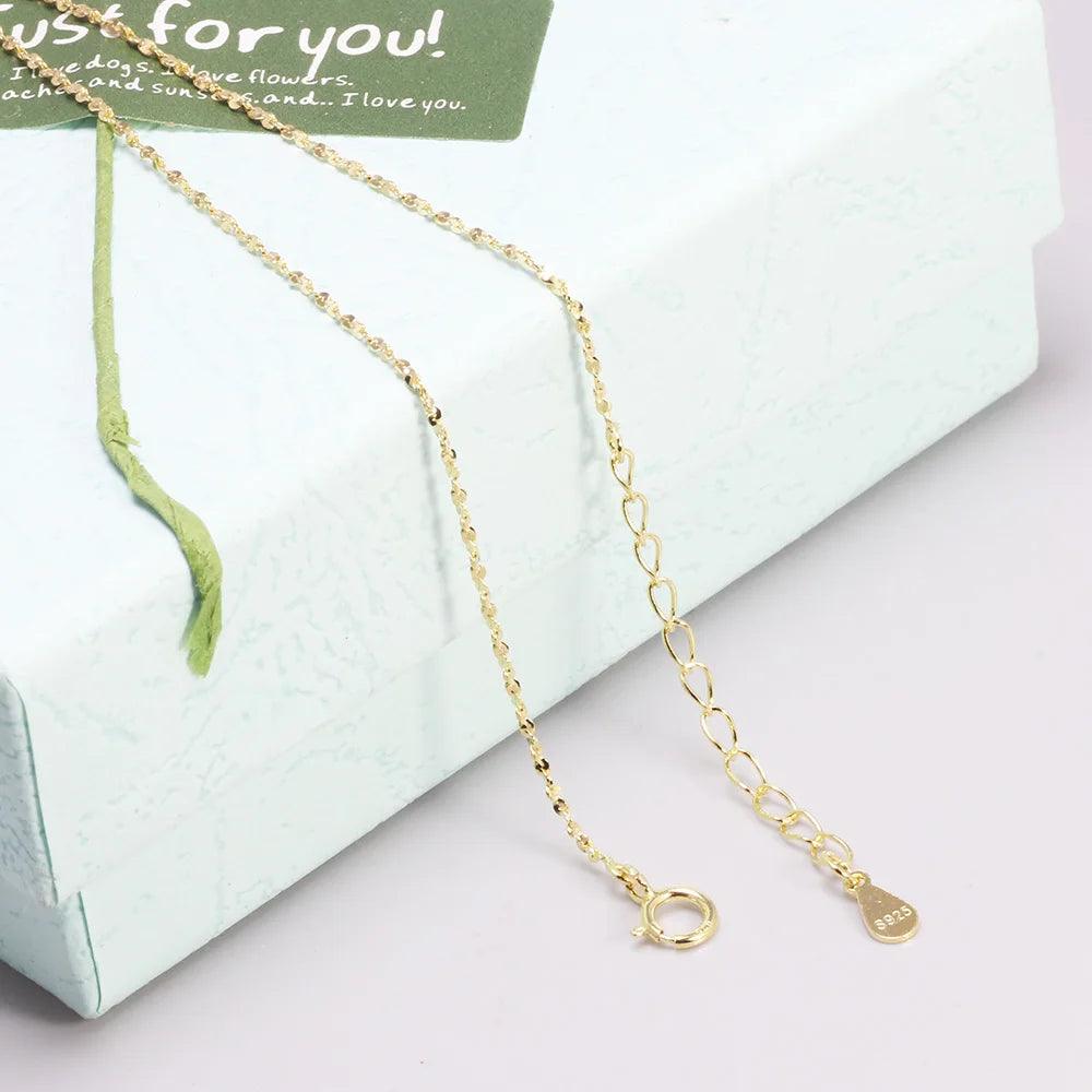 S925 Sterling Silver Necklace for Women Simple Fashion Snake Chain Elegant Female Jewelry - GQTORCH Jewelry