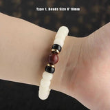 Tibetan Buddhism Mala Beads Bracelet With Rudraksha Vajra Natural White Bodhi Seed Prayer & Yoga Meditation OM Jewelry - GQTORCH Jewelry