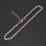 2.5mm Real S925 Sterling Silver Braided Viking Bracelet & Chain Necklace Handmade Vintage Punk Style Men's Fashion Jewelry