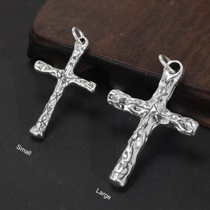 Real Pure 925 Sterling Silver Simple Cross Pendant Necklaces for Men and Women Couples Viking Christian Jewelry - GQTORCH Jewelry