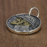 Real 925 Sterling Silver Double Sided Skull Pendant Men Women Retro Punk Style Coin Round Kitten Necklace - GQTORCH Jewelry