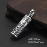 Sterling Silver 999 Vajra Pestle Amulet Charm Om Mani Padme Hum Pendant Necklace Openable Gawu Box Buddhist Jewelry - GQTORCH Jewelry