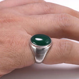 Real 925 Sterling Silver Antique Rings For Women And Men With Natural Color Onyx Stone Minimalism Cross Stripe Turkish Jewelry - GQTORCH Jewelry