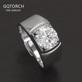 925 Sterling Silver Moissanite Classic Men's Wedding Band 2CT 3CT 5CT Lab-grown Diamond Engagement Promise Ring Clearance Sale