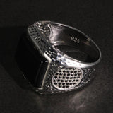 Real Pure 925 Sterling Silver Rings Retro Vintage Cool Turkey Ring For Men Mens Rings With Stones Turkish Jewelry Anel Masculino - GQTORCH Jewelry