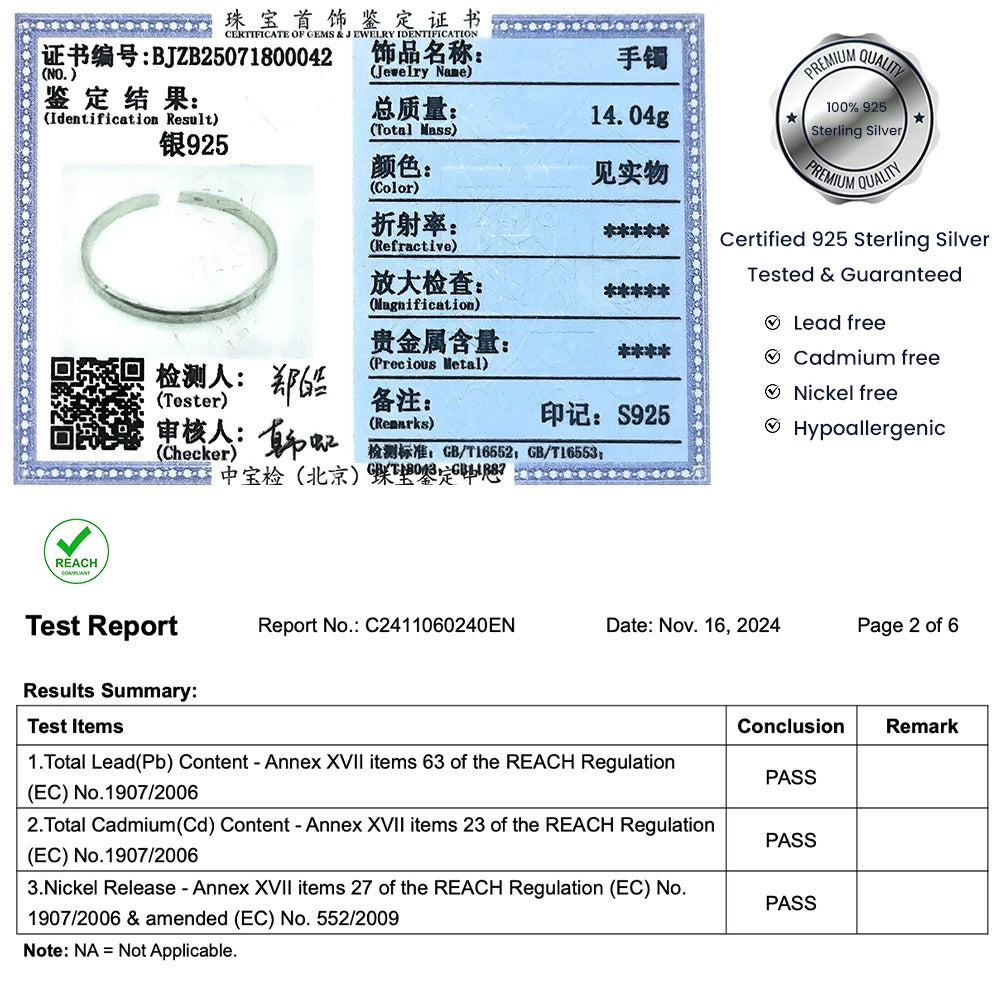 Real 925 Sterling Silver Hammered Cuff Bangles for Men and Women Handmade Polished Fine Jewelry