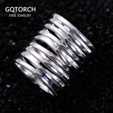 Real Pure 925 Sterling Silver Braided Rings For Women Vintage Twisted Wide Rings Aneis Feminino - GQTORCH Jewelry