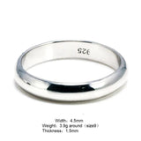 Real Pure 925 Sterling Silver Rings For Women And Men Simple Couple Ring Smooth Wedding Band For Lovers Free Name Engraved - GQTORCH Jewelry