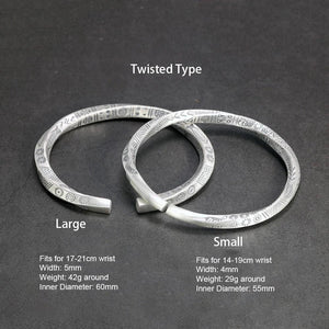 Vintage Real Solid 925 Sterling Silver Fish Cuff Bangles For Women And Men Twisted Type Armband Man Fashion Jewelry - GQTORCH Jewelry