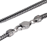 Real 925 Thai Silver Fox Tail Chain Men's and Women's Personalized Retro Punk Necklace and Bracelet Pure Silver Simple Jewelry - GQTORCH Jewelry