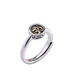 Real 925 Sterling Silver Mantra OM Ring for Men and Women Matte & Polished Opening Type Resizable Buddhism Jewelry - GQTORCH Jewelry