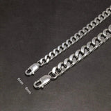 Real 925 Sterling Silver Couple Bracelet 6mm 8mm Hip Hop Rock Punk Cuban Necklace Simple Retro Men's and Women's Jewelry - GQTORCH Jewelry