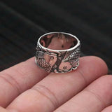 Real 925 Sterling Silver Jewelry Engraved Double Carp Fish Rings For Women and Men Lovers Couples Gift - GQTORCH Jewelry
