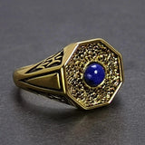 The Originals 925 Sterling Silver Vampire Rings With Natural Lapis Lazuli Stone Damon Stefan's Elija Klaus Rebeka Mikaelson - GQTORCH Jewelry