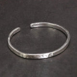Real 925 Sterling Silver Hammered Cuff Bangles for Men and Women Handmade Polished Fine Jewelry - GQTORCH Jewelry