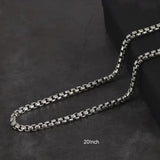 Genuine 925 Sterling Silver Jewelry Round Box Chain Thickened All-match Necklace for Men and Women Retro 22 24 26 28 30 Inch - GQTORCH Jewelry