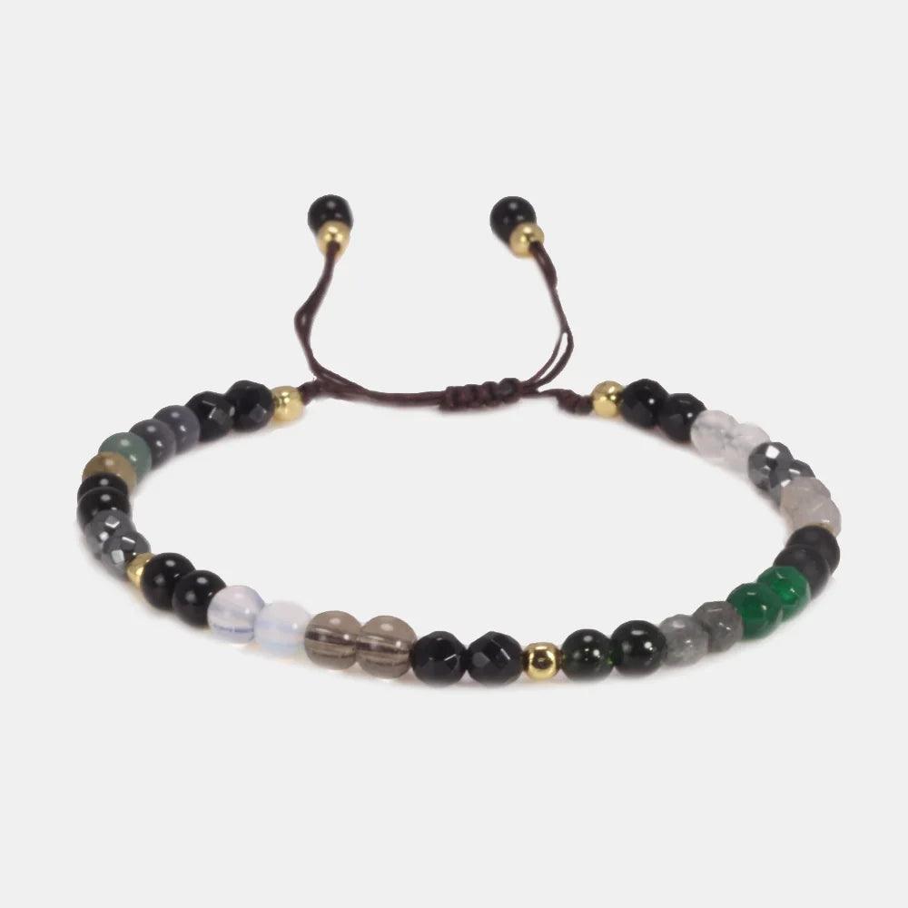 4mm Natural Multi Gemstones Beads Bracelet for Women MARCASITE Stones Yoga Chakra Crystal Beaded Bracelets Handmade Jewelry - GQTORCH Jewelry