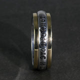 Sterling Silver S925 Ring for Men and Women Russian Aphorism Engraving Fashion Spinner Rotatable Couple Ring - GQTORCH Jewelry