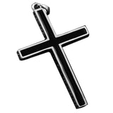 Real Solid 925 Sterling Silver Cross Pendant For Men Christian Black Jesus Necklace Couples Women Lovers Fine Jewelry - GQTORCH Jewelry