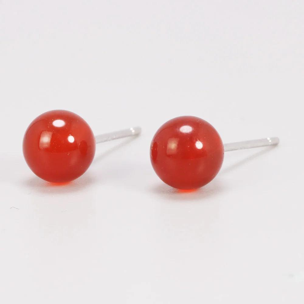 Simple Natural Strawberry Balls Earrings 925 Sterling Silver Earings Fashion Jewelry - GQTORCH Jewelry