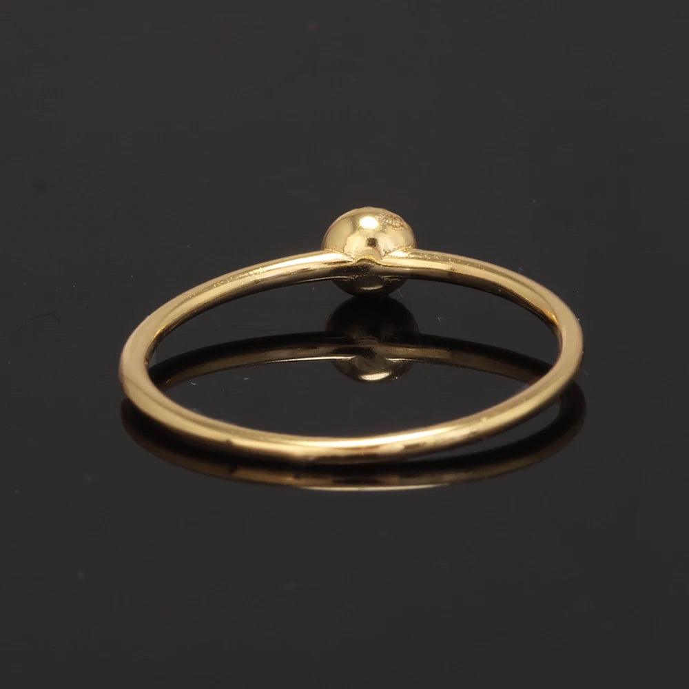 Real 925 Sterling Silver Small Pearl Rings for Women Gold Plating Minimalist Fine Jewelry Anniversary Gift - GQTORCH Jewelry