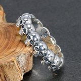 925 Sterling Silver Cool Couple Rings Retro Punk Rock Style Skull Rings For Men and Women - GQTORCH Jewelry