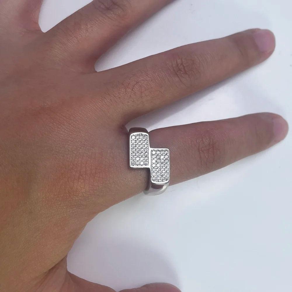 Real Silver Mens Rings Simulated Diamond Hip Hop Pinky Bridesmaid Jewelry Fine Jewelry - GQTORCH Jewelry