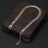 Real 925 Sterling Silver Blade Snake Chain Bracelet Simple with 4 Extension Delicate Fine Jewelry Gift for Men and Women - GQTORCH Jewelry