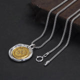 Real Pure 925 Sterling Silver Vajra Pestle Pendant Necklace for Men and Women Round Shape Gold Vermeil Amulet Jewelry - GQTORCH Jewelry