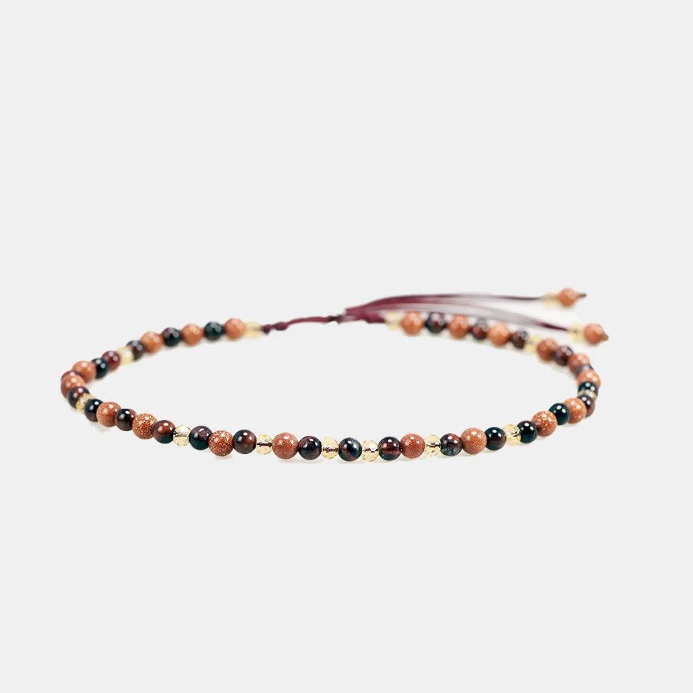 Red Tiger Eyes Beads Bracelet for Women Natural Stone Multifaceted Crystal Handmade Braided Friendship Charm Bracelets - GQTORCH Jewelry
