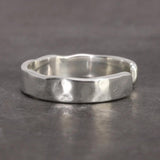 Sterling Silver S925 Bright Hand Hammer Pattern Men's and Women's Rings Minimalist Adjustable Jewelry - GQTORCH Jewelry