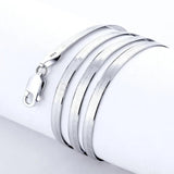S925 Sterling Silver Necklace Bright Platinum-plated Blade Chain Flat Snake Bone Chain Clavicle Silver Chain Factory Wholesale - GQTORCH Jewelry