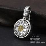 Real 925 Sterling Silver Six True Words Mantra Pendant Necklace Om Mani Padme Hum Rotatable Lucky Retro Religious Jewelry - GQTORCH Jewelry