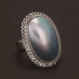 925 Sterling Silver Mabe Pearl Ring Stud Earrings for Women Exaggerated Large Statement Party Jewelry Gift - GQTORCH Jewelry