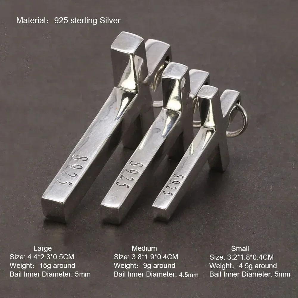 Real Solid 925 Sterling Silver Cross Pendant For Men And Women Smooth High Polishing Simple Design Jesus Christ Jewelry - GQTORCH Jewelry