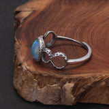 Womens Oval Opal Ring Sterling Silver 925 Retro Style Fulu Gourd Open Rings Light Weight Stackable Fashionable Jewelry - GQTORCH Jewelry
