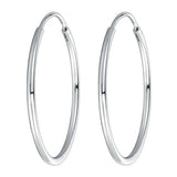 S925 Sterling Silver Hoop Earrings Elegant Men and Women Ear Clip round Earrings Ear Stud Simple Fashion Female Jewelry - GQTORCH Jewelry