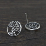 Real 925 Sterling Silver Tree of Life for Women Hollow Design Rings Earrings Pendant Jewelry Set Antient Viking Jewelry - GQTORCH Jewelry