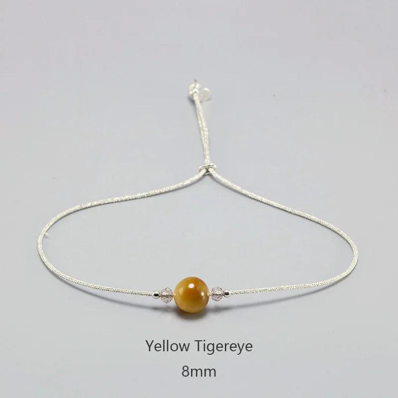 Handmade Moonstone Bracelet Thin Rope With Natural Crystal 925 Sterling Silver Beads Personalized Bracelets For Women - GQTORCH Jewelry