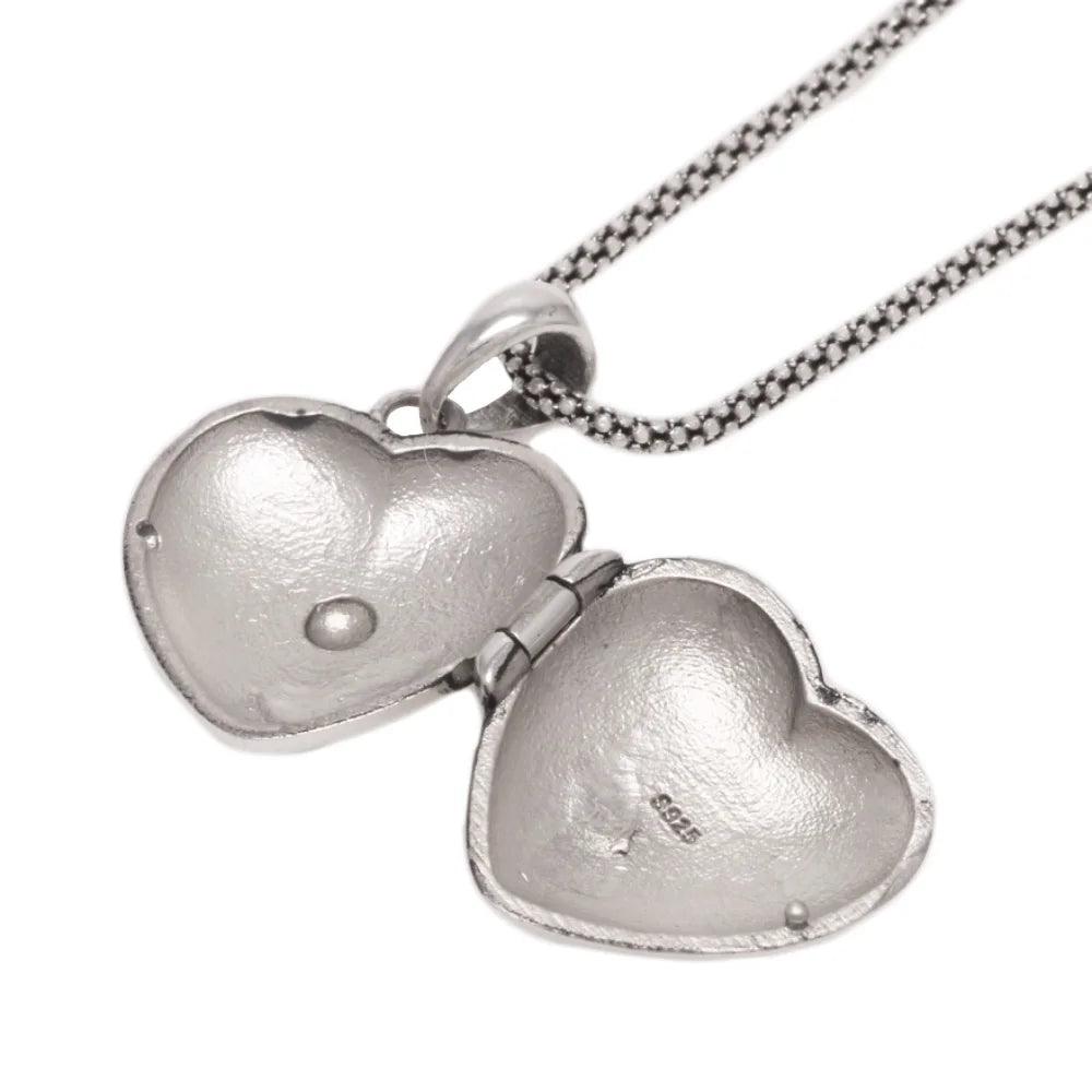Sunflower Heart Shaped Locket Necklace That Holds Pictures Photo Keep Someone Near to You 925 Sterling Silver Custom Jewelry - GQTORCH Jewelry