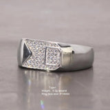 Sterling Silver Rings With Stones Simulated Diamond Anniversary Male Engagement Rings High Quality - GQTORCH Jewelry