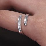 925 Sterling Silver Twisted Open Ring for Women Men Adjustable Geometric Simple Fashion Retro Party Jewelry Accessories