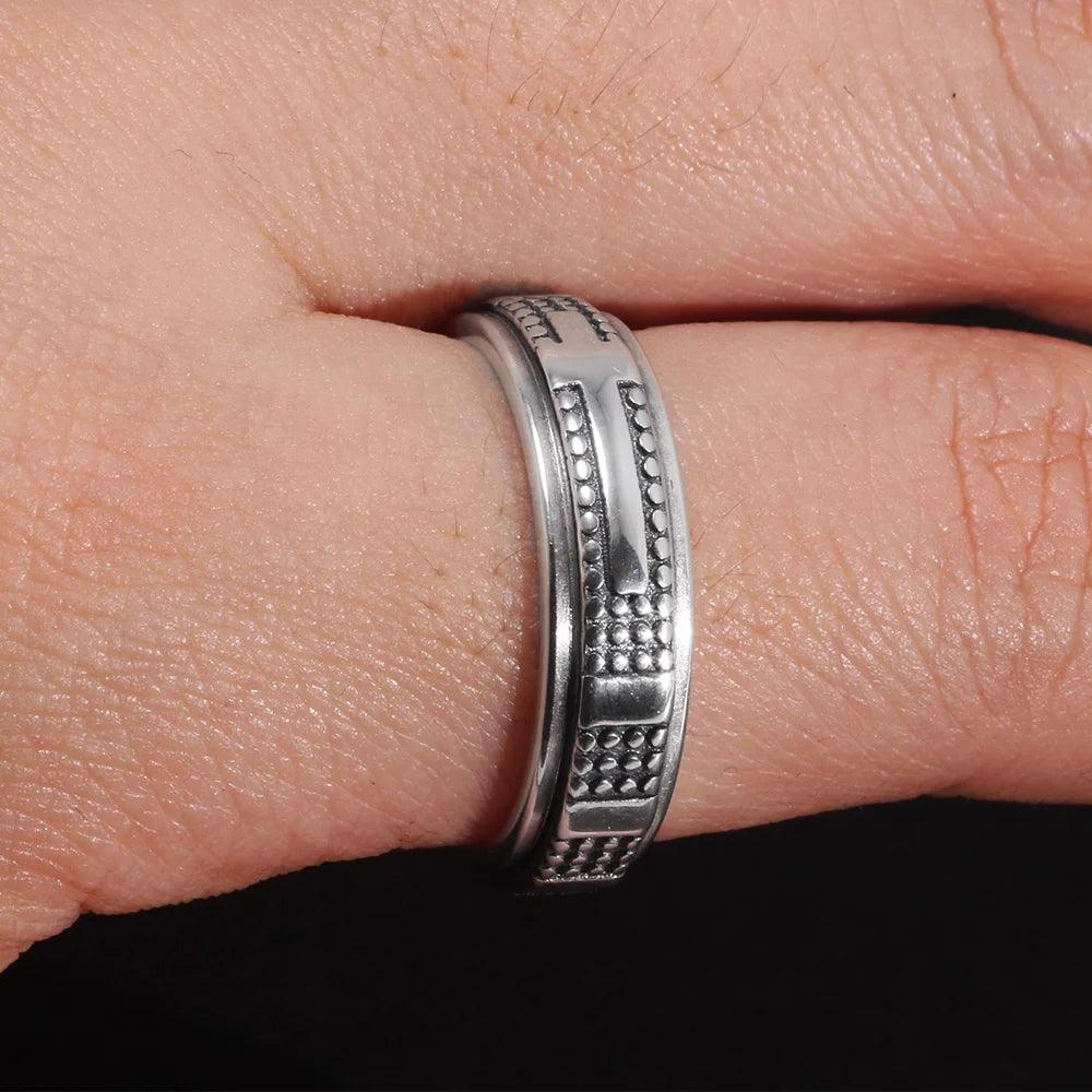 Solid 925 Sterling Silver Rotatable Cross Rings for Men and Women Size 5-13 Christian Jewelry - GQTORCH Jewelry