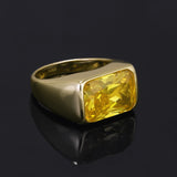 925 Sterling Silver Gemstone Signet Ring for Women 18k Gold Plated Citrine Pink Quartz Simple Fashion Party Jewelry Accessories