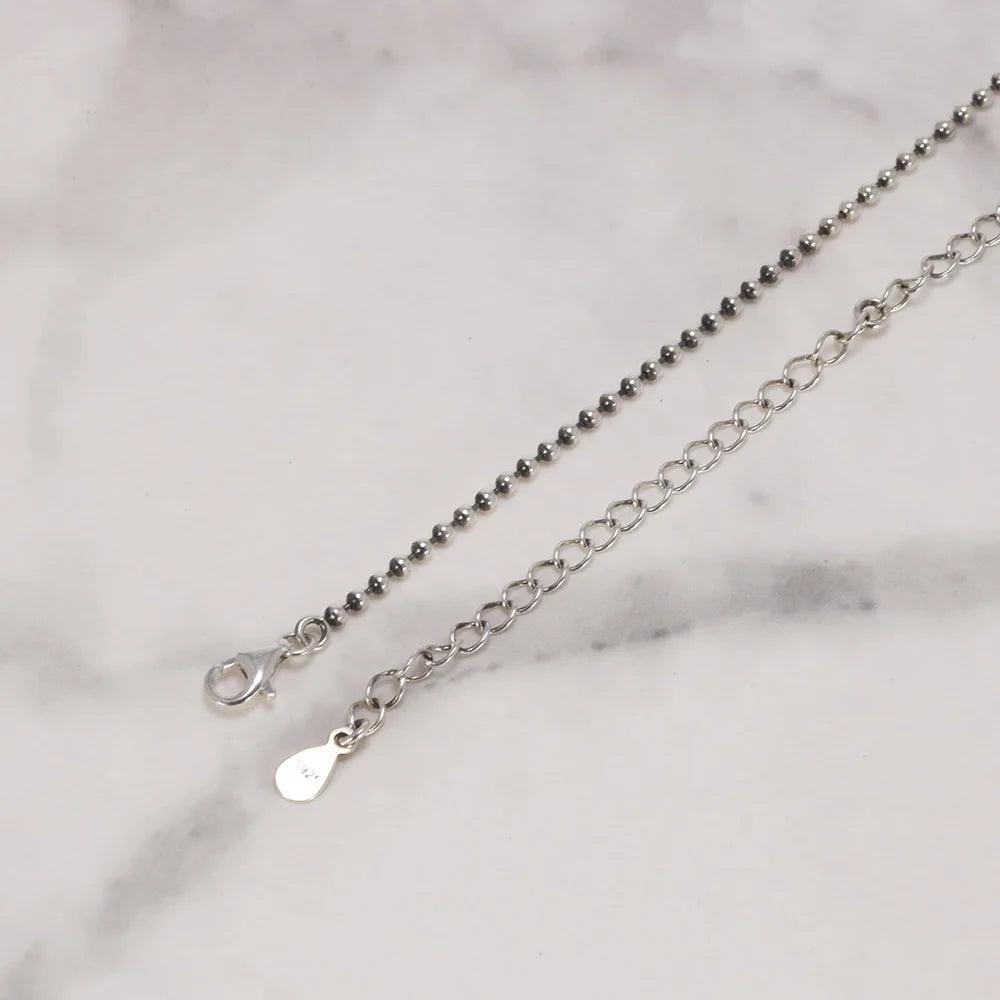 S925 Sterling Silver Lady Bead Necklace Adjustable Simple Fashion Elegant Jewelry - GQTORCH Jewelry