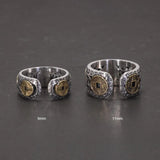 Real 925 Sterling Silver Men and Women's Five-emperor Coin Hollow-out Ring Adjustable Exquisite Vintage Good Lucky Jewelry - GQTORCH Jewelry